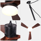 42 Inch Modern Farmhouse Smart Outdoor Ceiling Fan with Dimmable LED and Remote, 6 Speeds Waterproof Ceiling Fans Plug In Outside Patio Fan