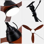 42 Inch Modern Farmhouse Smart Outdoor Ceiling Fan with Dimmable LED and Remote, 6-Speed 3-Blade Waterproof Ceiling Fans Plug In Outside Patio Fan