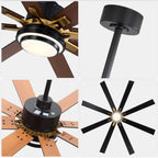 72 Inch Modern Ceiling Fan with LED Light and Remote Control, 6 Speeds DC Motor Reversible Large Ceiling Fan for Living Room