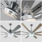 72 Inch Modern Black/Gold/Chrome Ceiling Fan with Dimmable LED Light and Remote Control, 6 Speeds DC Motor Reversible Extra Large Ceiling Fan