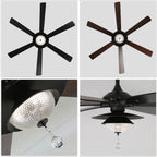 DC7204-BellaDepot 72" Silver/Black Finish Modern Urban Crystal Reversible Ceiling Fan with Remote and LED Light Kit, Large Size Ceiling Fan