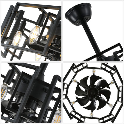 DC2029-19.69" Classic Reversible Ceiling Fan with Remote and 4 Lights, DC Motor 6 Speeds Ceiling Fan