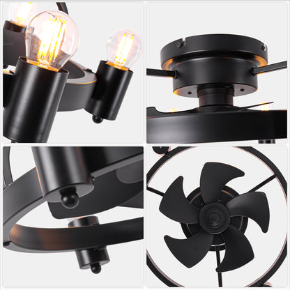 DC252007-BellaDepot 20" Compact Ceiling Fan, Rudder Shape Flush Mount Fan with Lights