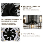 BD1901-BellaDepot 18.5" Modern Water Ripple Glass Reversible Ceiling Fan with Remote and 5 Lights