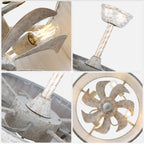 20 Inch Vintage Drum Cage Ceiling Fan with Light and Remote, 6-Speed DC Motor Distressed White Bladeless Ceiling Fan for Bedroom