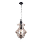 1 - Light Rustic Distressed Wood/White Chandelier, 12.6" Wooden Farmhouse Chandelier Kitchen Island Light Pendant Light