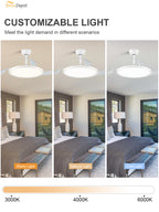 Modern 42 Inch Retractable Ceiling Fan with Light Dimmable LED Light and Quiet DC Motor Ceiling Fan Smart Control Ceiling Fan with Light Suit for Living Room, Bedroom and Kitchen