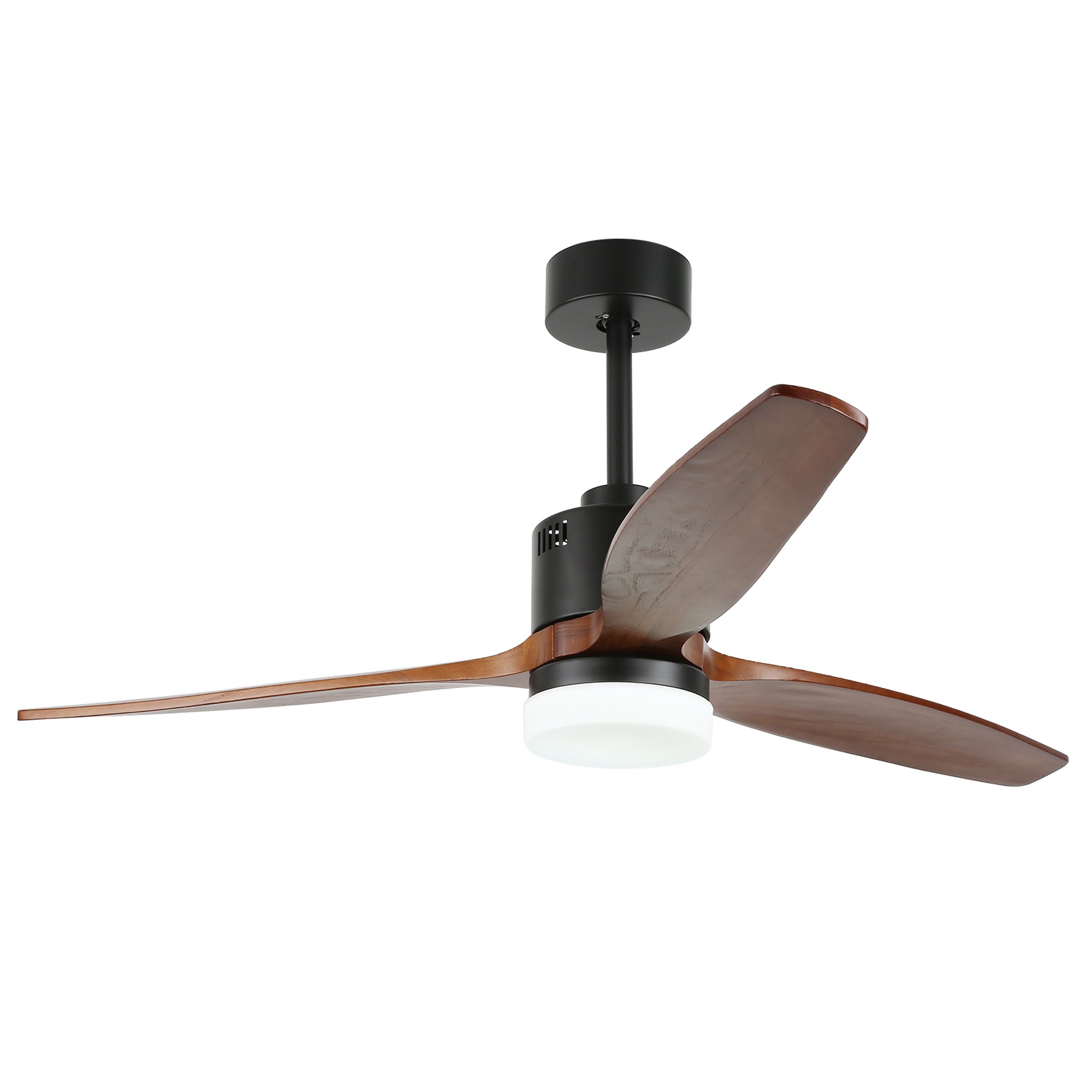52 Inch 3 Wooden Blades Ceiling Fan with Dimmable LED Light and Remote, 6 Speeds DC Motor Reversible Ceiling Fan for Living Room