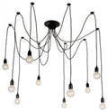 10/14 - Light Adjustable Cluster Linear Spider Chandelier, Black Sputnik Chandelier