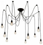 10/14 - Light Adjustable Cluster Linear Spider Chandelier, Black Sputnik Chandelier