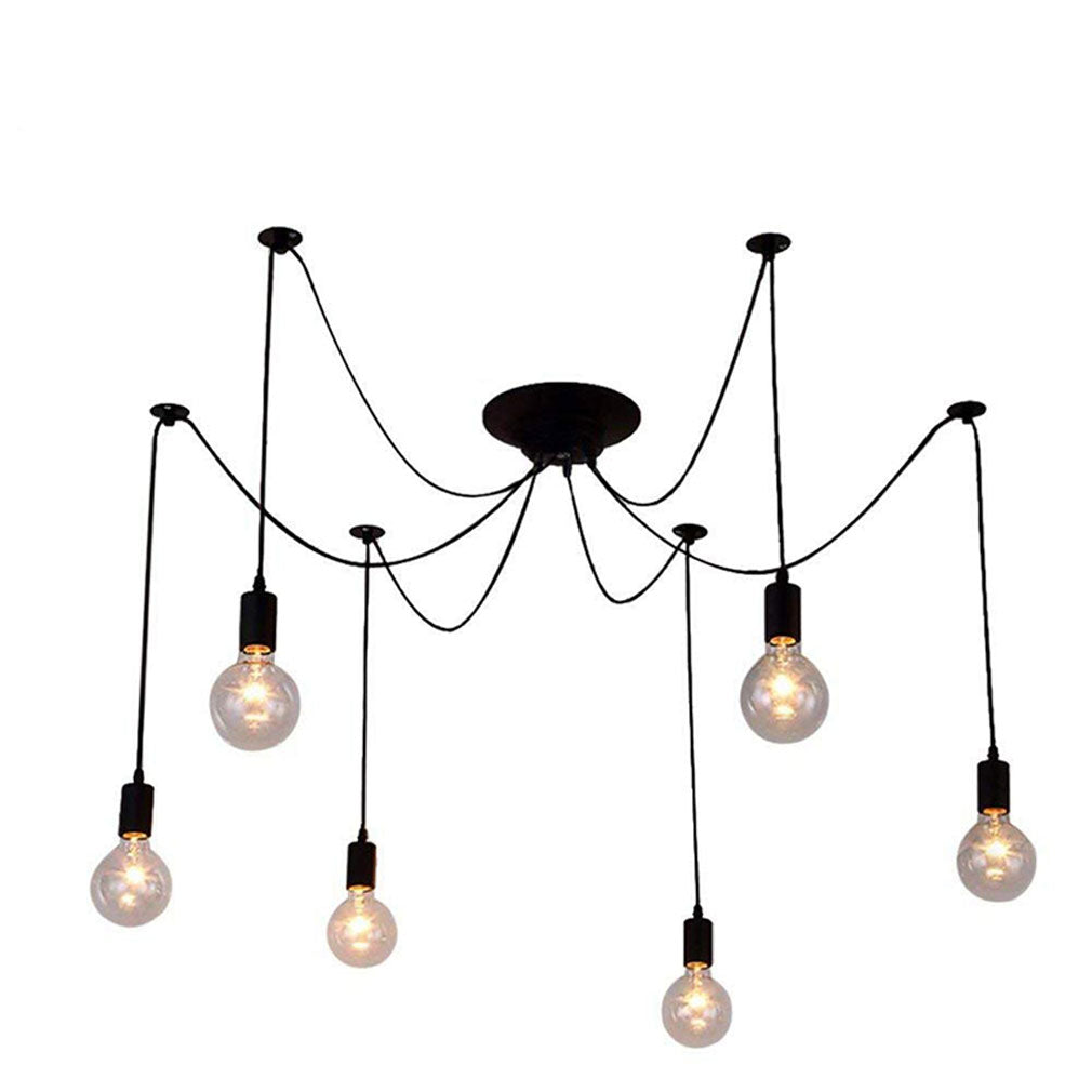 10/14 - Light Adjustable Cluster Linear Spider Chandelier, Black Sputnik Chandelier