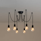 10/14 - Light Adjustable Cluster Linear Spider Chandelier, Black Sputnik Chandelier