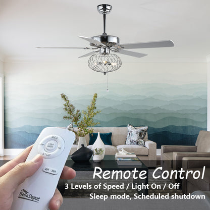 42'' Winston 5 - Blade Caged Ceiling Fan with Remote Control and Light Kit Included