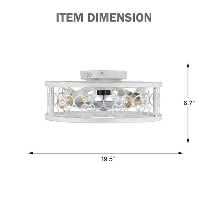 Amaranta 19'' Dimmable Caged Ceiling Fan with Light Kit and Remote