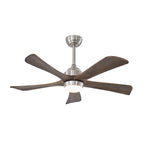 42 Inch Modern Farmhouse Stain Nickel Solid Wood Blade Ceiling Fan with Lights & Remote Control, 6 Speed DC Motor Reversible Ceiling Fan