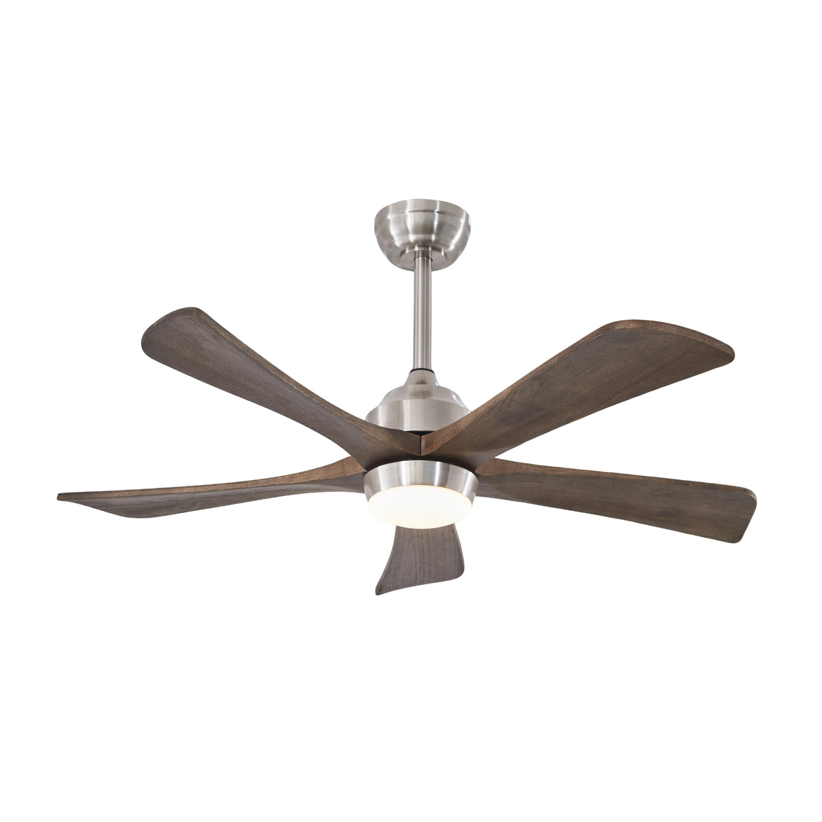 42 Inch Modern Farmhouse Stain Nickel Solid Wood Blade Ceiling Fan with Lights & Remote Control, 6 Speed DC Motor Reversible Ceiling Fan