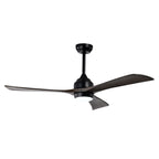 52 Inch Modern Farmhouse Black 3 Blade Ceiling Fan with Lights & Remote Control, 6 Speed DC Motor Reversible Ceiling Fan