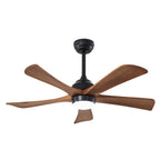 42 Inch Traditional Farmhouse Solid Wood 5 Blade Ceiling Fan with Lights & Remote Control, 6 Speed DC Motor Reversible Ceiling Fan