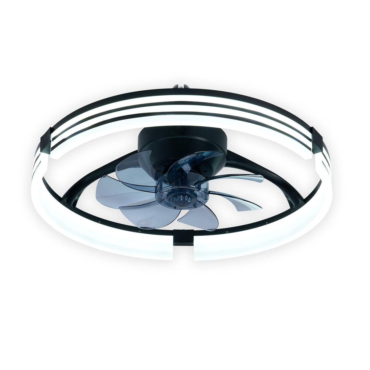 20 Inch Modern Flush Mount Ceiling Fan with LED Light Kit & Remote Control, 6 Speed DC Motor Reversible Ceiling Fan