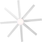 65 Inch Modern White Extra Large Ceiling Fan with LED Light and Remote, 6 Speeds DC Motor Reversible Ceiling Fan for Large Rooms