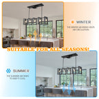 CT1001-BellaDepot 47.2" Industrial Reversible Kitchen Island Ceiling Fan with Remote and Lights