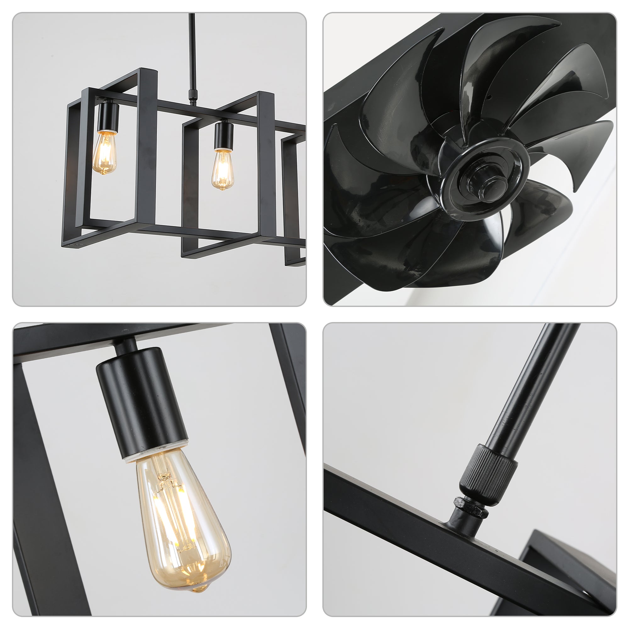 CT1001-BellaDepot 47.2" Industrial Reversible Kitchen Island Ceiling Fan with Remote and Lights