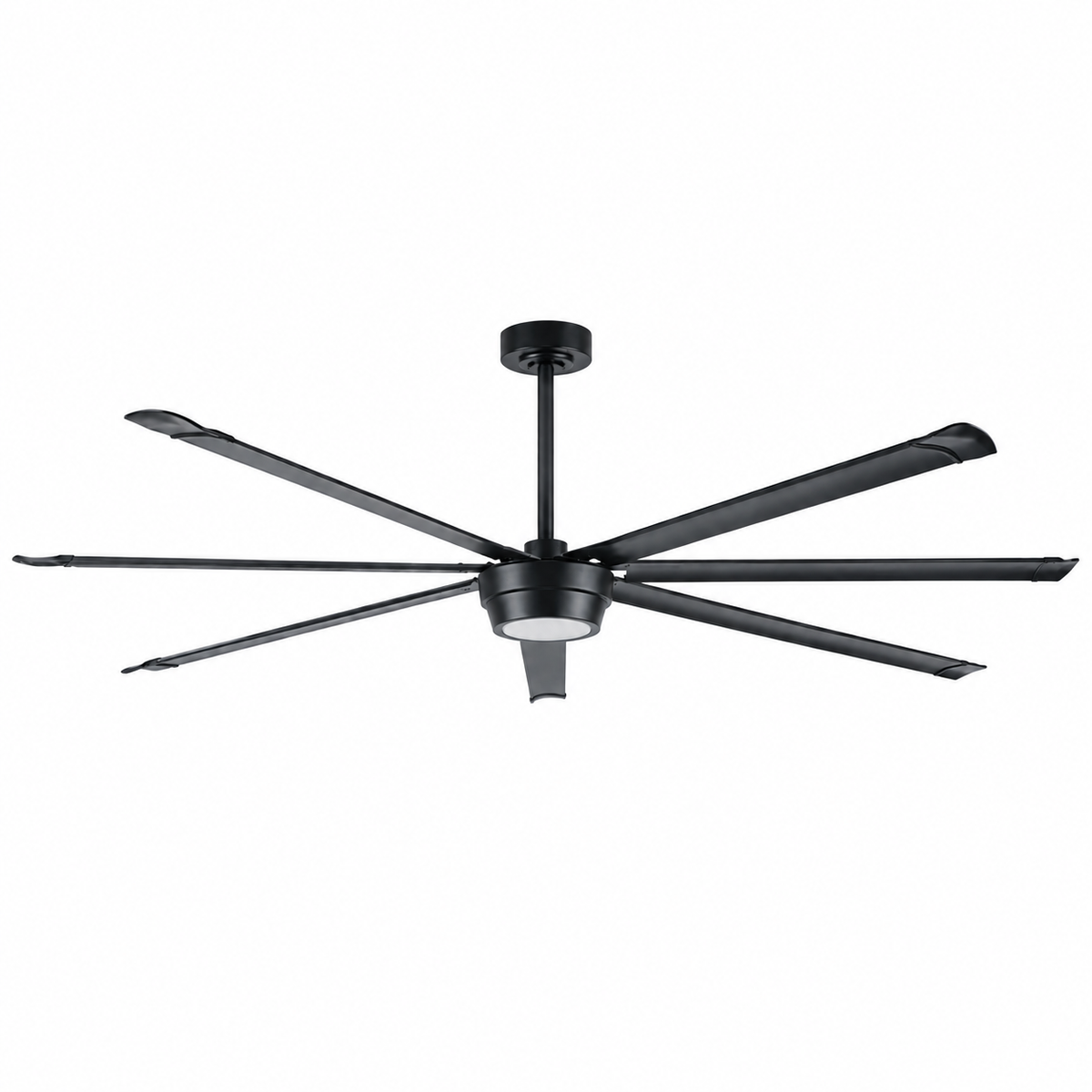 Industrial 100 Inch Large Down Rod Ceiling Fan 7 Blades Metal Ceiling Fan with Reversible Quiet DC Motor Remote Control with 6 Speed Ceiling Fan Suit for Factory, Living Room, Farmhouse