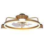 28 Inch Modern Black/Gold Smart Flush Mount Ceiling Fan with Dimmable LED Light and Remote, 6 Speeds DC Motor Low Profile Ceiling Fan