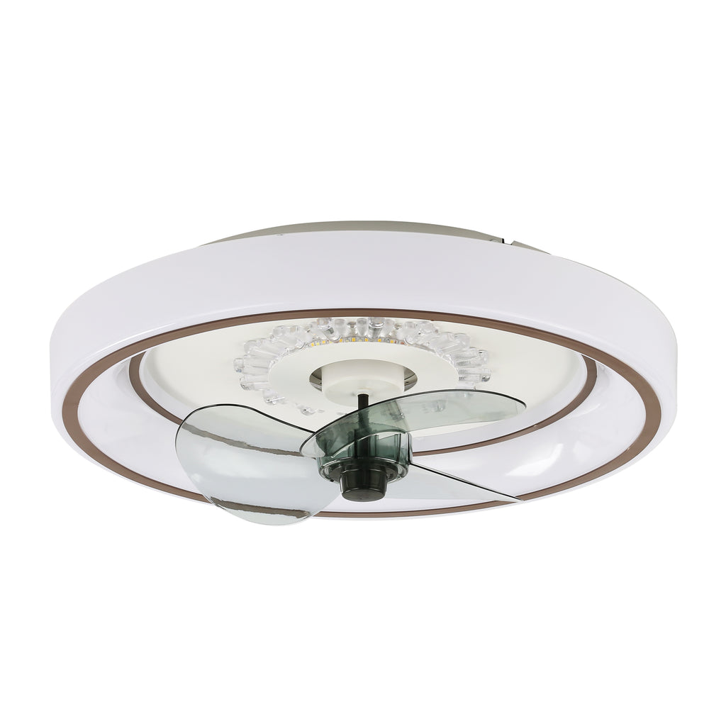DC2011-BellaDepot 18.5" Urban Modern Flush Mount Reversible Ceiling Fan with LED Light Kit Included and Remote