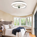DC2011-BellaDepot 18.5" Urban Modern Flush Mount Reversible Ceiling Fan with LED Light Kit Included and Remote