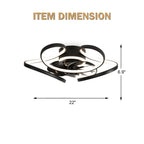 22 Inch Modern Smart Flush Mount Ceiling Fan with LED Lights and Remote, 6 Speeds DC Motor Bladeless Ceiling Fan for Low Profile