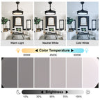 36 Inch Black/Gold/White Modern Smart Retractable Ceiling Fan with LED Light and Remote, 6 Speeds DC Motor Bladeless Ceiling Fan