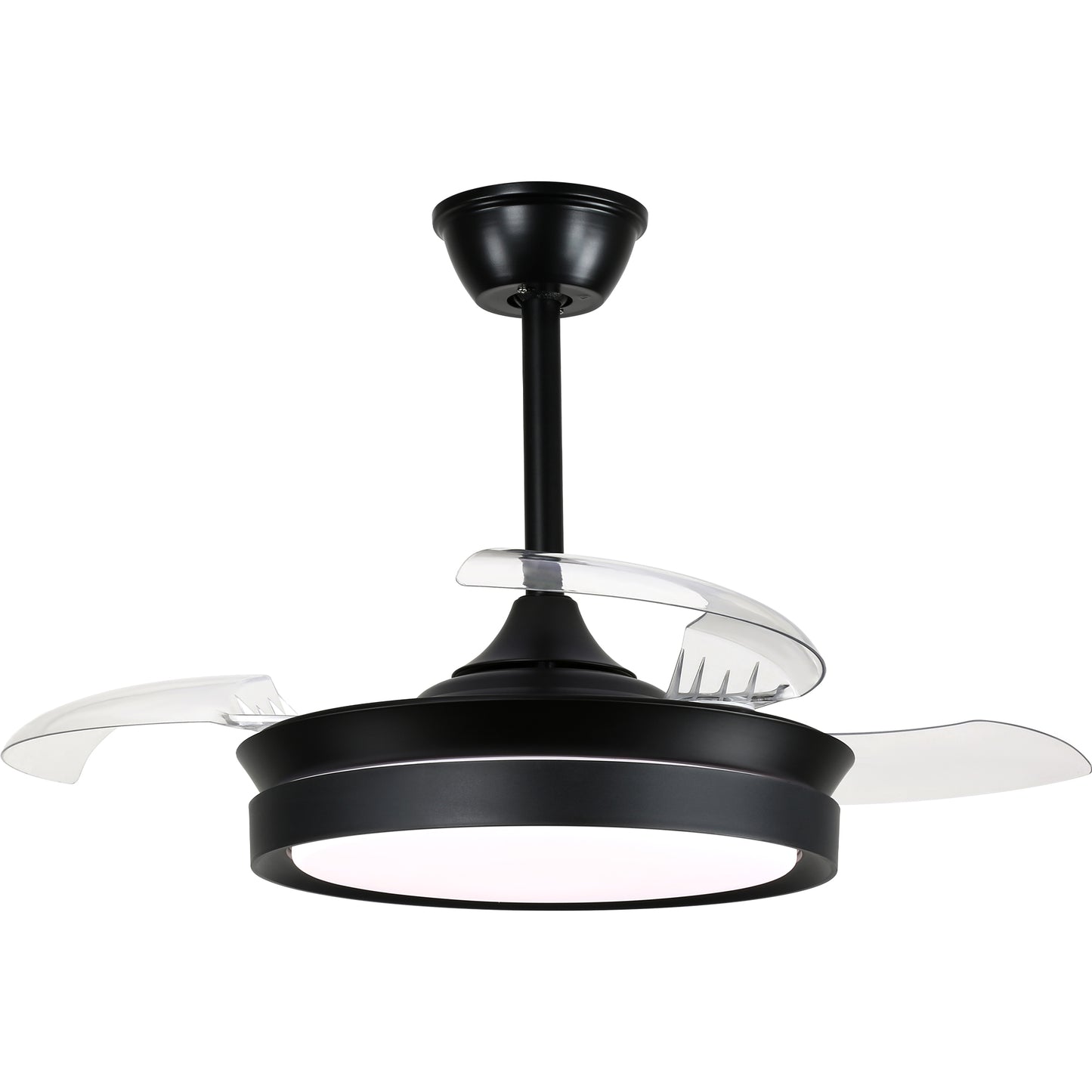 DC3605-BellaDepot 36" Gold/Black/White Finish Retractable Ceiling Fan with Remote and LED Light Kit Included, CCT Dimmable Ceiling Fan