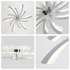 DC3101-BellaDepot 30.7" Medium Flush Mount Reversible Ceiling Fan with Remote and Light Kit Included, 6 Speeds Ceiling Fan