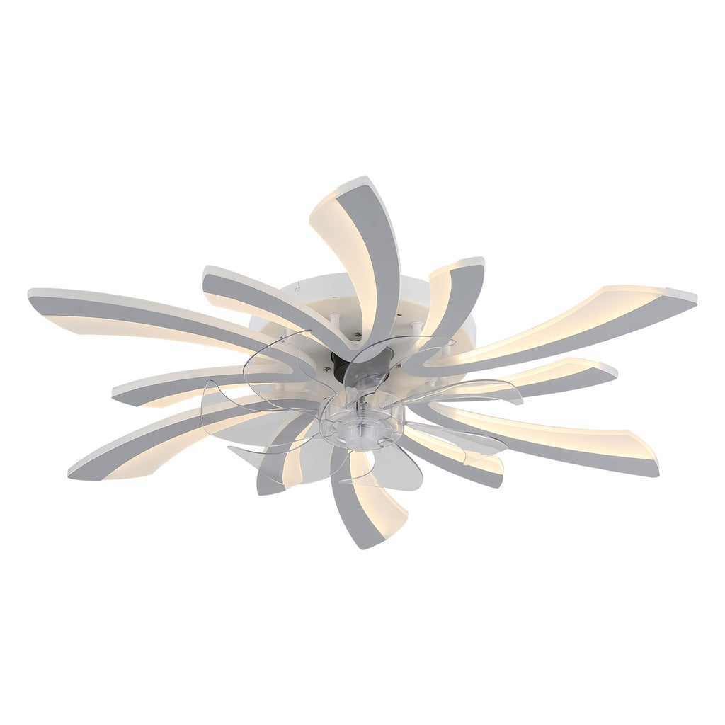 DC3101-BellaDepot 30.7" Medium Flush Mount Reversible Ceiling Fan with Remote and Light Kit Included, 6 Speeds Ceiling Fan