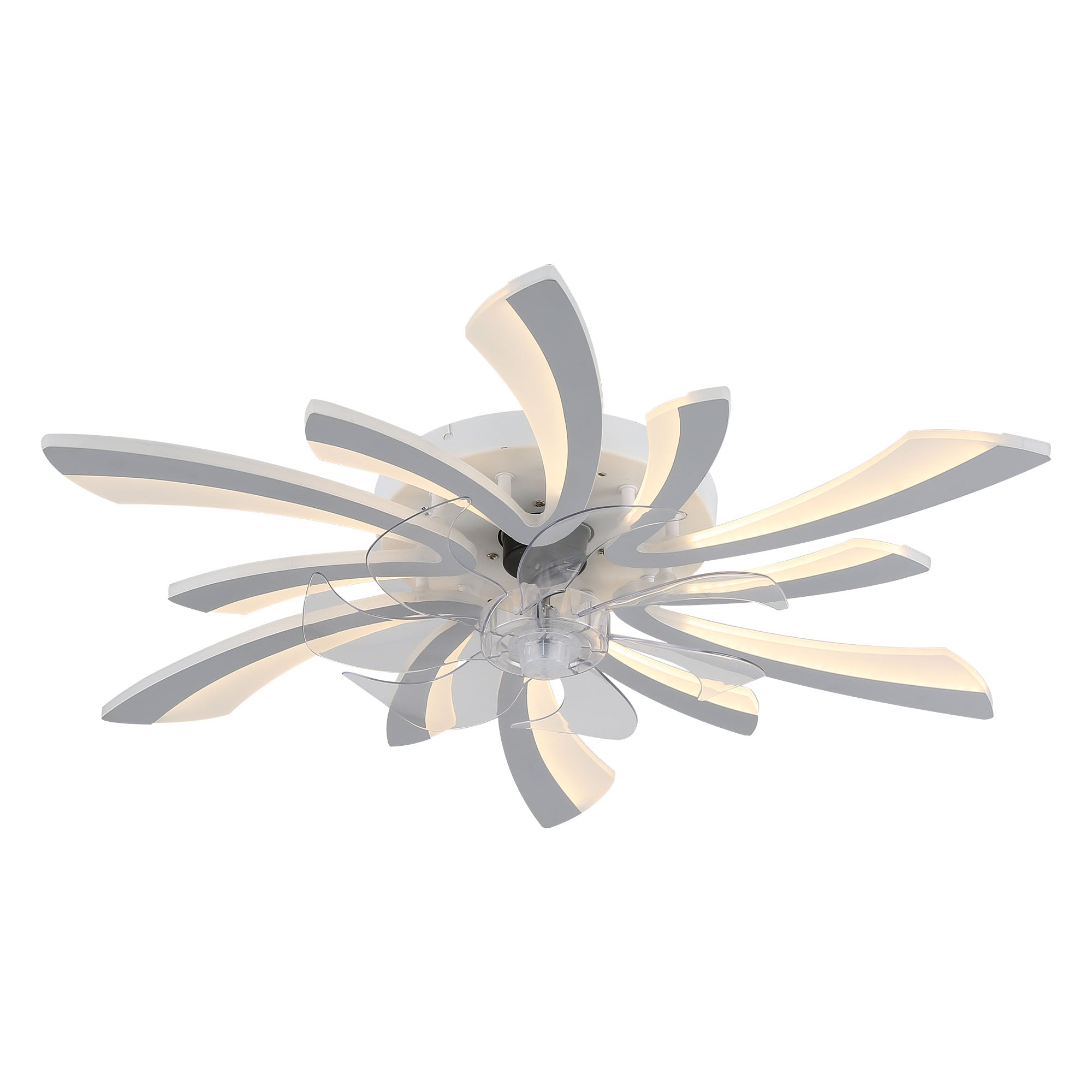 DC3101-BellaDepot 30.7" Medium Flush Mount Reversible Ceiling Fan with Remote and Light Kit Included, 6 Speeds Ceiling Fan