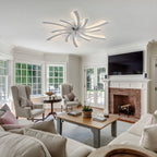 DC3101-BellaDepot 30.7" Medium Flush Mount Reversible Ceiling Fan with Remote and Light Kit Included, 6 Speeds Ceiling Fan