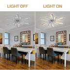 DC3101-BellaDepot 30.7" Medium Flush Mount Reversible Ceiling Fan with Remote and Light Kit Included, 6 Speeds Ceiling Fan