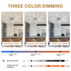 DC3101-BellaDepot 30.7" Medium Flush Mount Reversible Ceiling Fan with Remote and Light Kit Included, 6 Speeds Ceiling Fan