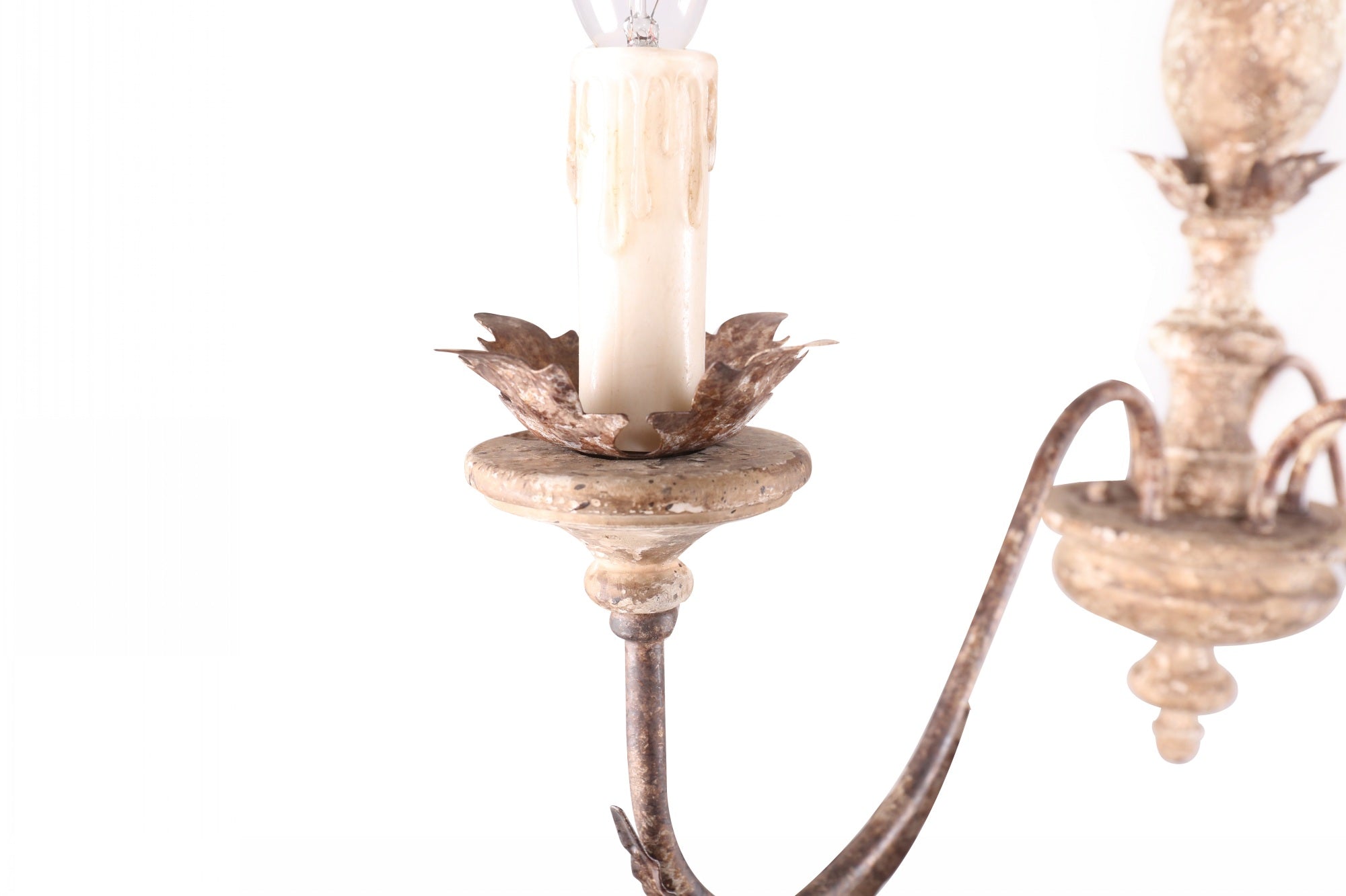 6-Light French Country Wood Chandelier, Rustic Bronze Pendant Lighting, Adjustable Chain Farmhouse Chandelier for Dining Room, Living Room, Foyer