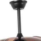42 Inch Farmhouse Retractable Ceiling Fan with Lights and Remote Control, 6 Speeds Reversible Bladeless Ceiling Fan for Bedroom