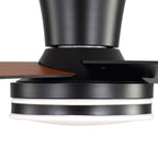 44 Inch Black/Chrome Modern Flush Mount Ceiling Fan with Dimmable LED Lights and Remote, 6 Speeds DC Motor Low Profile Ceiling Fan