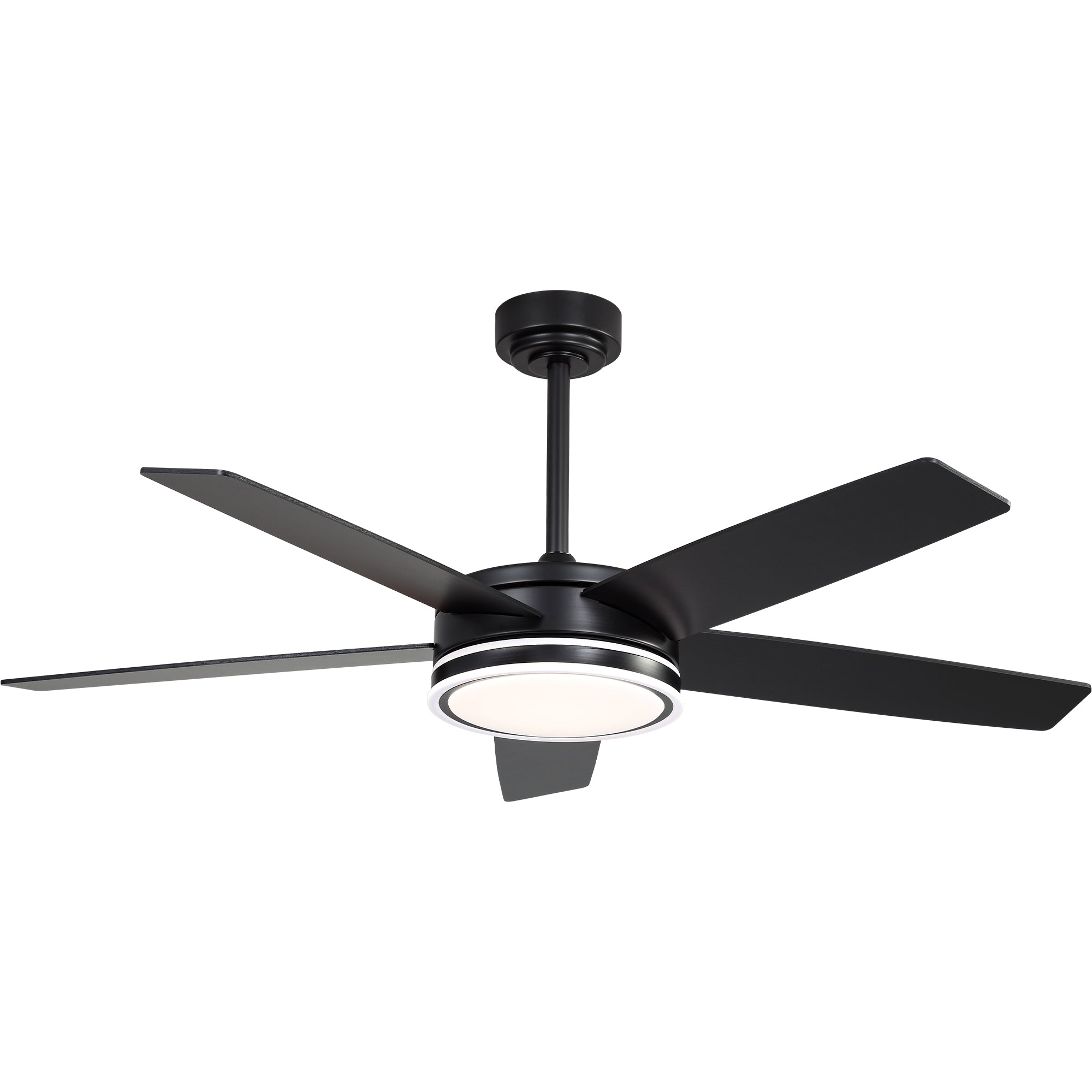 52 Inch Modern Black/Chrome Ceiling Fan with Dimmable LED Lights and Remote Control, 6 Speeds DC Motor Reversible Ceiling Fan for Large Room