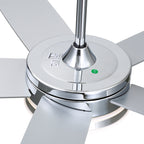52 Inch Modern Black/Chrome Ceiling Fan with Dimmable LED Lights and Remote Control, 6 Speeds DC Motor Reversible Ceiling Fan for Large Room
