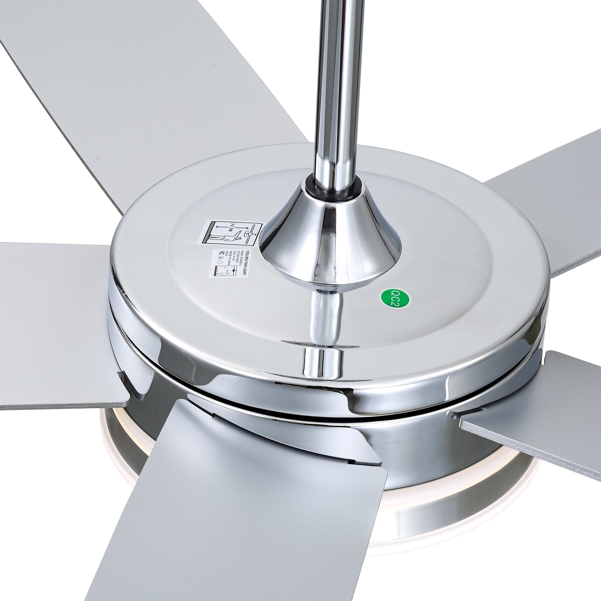 52 Inch Modern Black/Chrome Ceiling Fan with Dimmable LED Lights and Remote Control, 6 Speeds DC Motor Reversible Ceiling Fan for Large Room