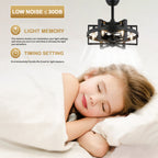 18.5" BellaDepot Industrial Caged Ceiling Fan with 6 Lights & Remote - Black Metal Vintage Style, Reversible Blades, 3 Speeds