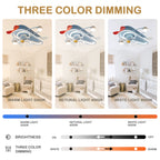 26 Inch Modern Bladeless Flush Mount Ceiling Fan with Lights and Remote, 6 Speeds Low Profile Cartoon Smart Ceiling Fan for Kidroom