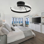 DC2025-BellaDepot 19.7" Modern Home Low Profile Bladeless Reversible Ceiling Fan with LED Light Kit Included and Remote