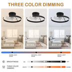 DC2025-BellaDepot 19.7" Modern Home Low Profile Bladeless Reversible Ceiling Fan with LED Light Kit Included and Remote