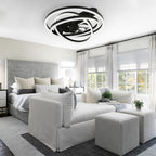 24 Inch Modern Smart Flush Mount LED Ceiling Fan with Light and Remote, 6 Speeds DC Motor Bladeless Low Profile Ceiling Fan